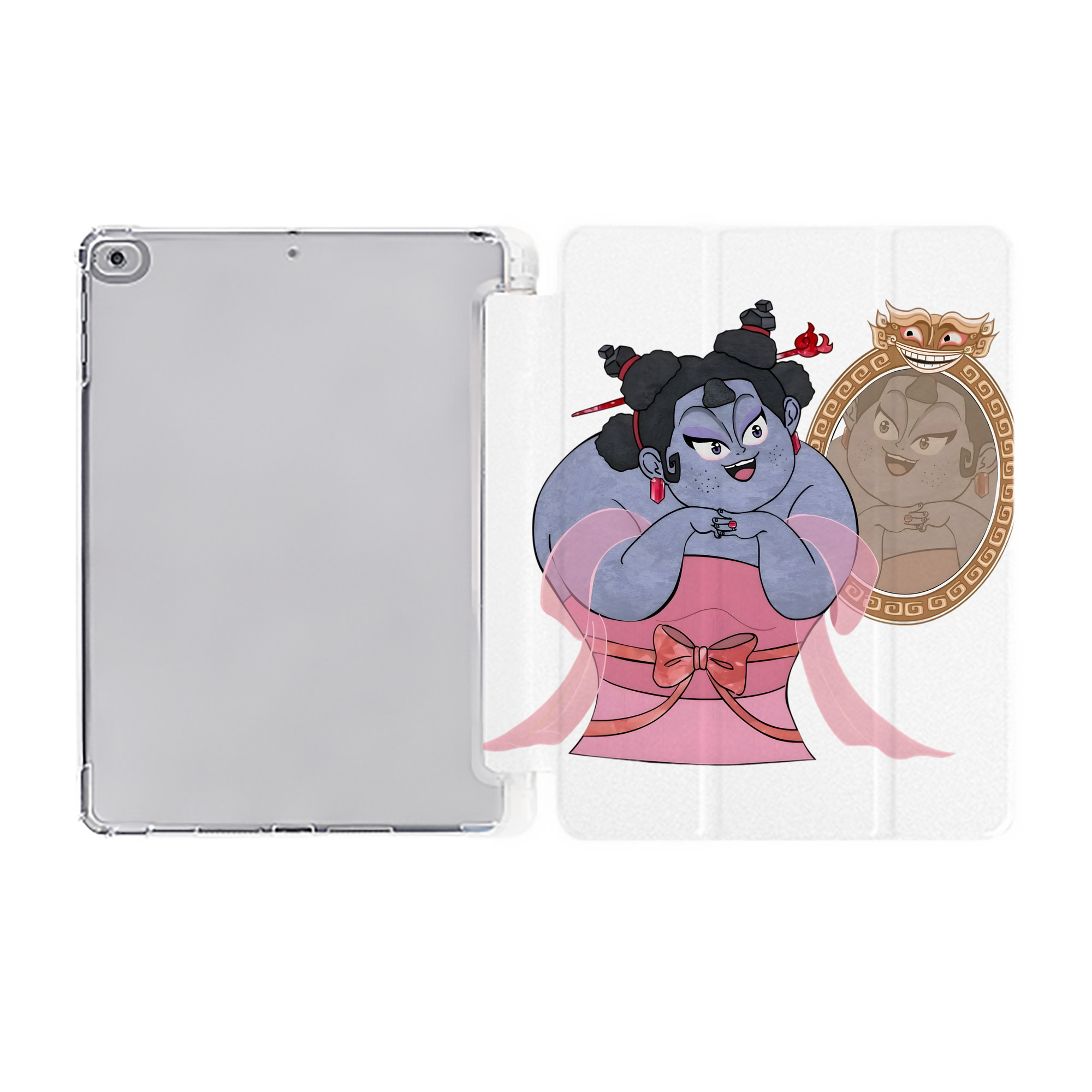 （画像用） Ne Zha 2 ナタ 魔童の大暴れ IPad ケース ペン収納付き 三つ折りスタンド PUレザー×シリコン 対応機種9.5/10.5/10.9インチ
